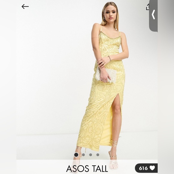 Yellow sequin gown!! - Picture 1 of 2